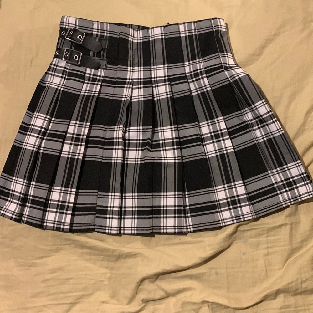 black and white school girl skirt
